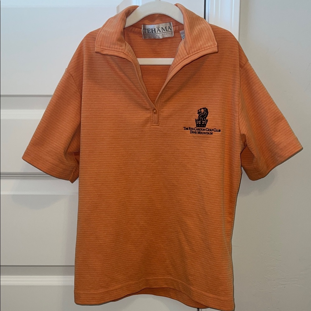 Ritz Carlton Golf Club Dove Mountain Tehama Orange Polo with Embroidered Detail
